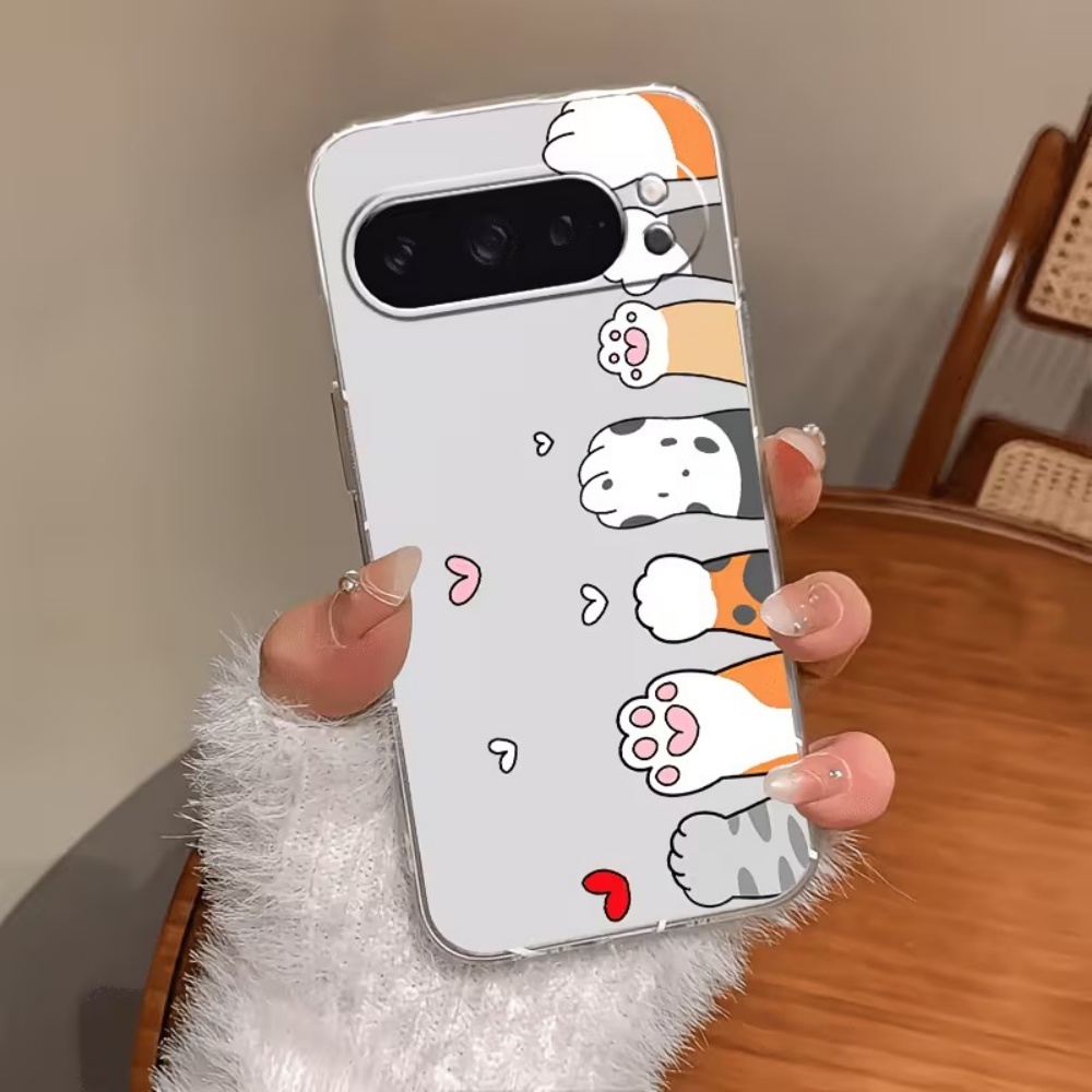 Google Pixel 9 Pro - Funda de silicona transparente con estampado